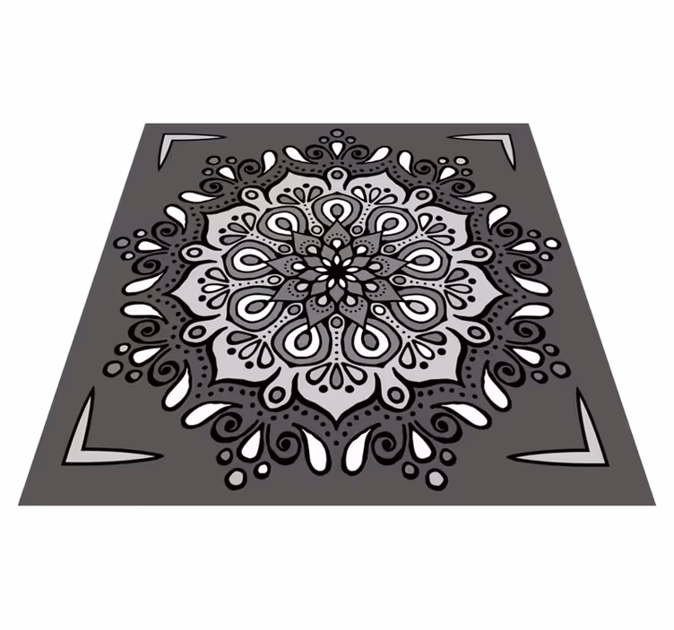 Elegantní motiv na šedé Mandala vinylový koberec - TenStickers
