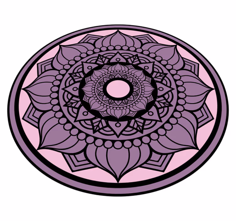 Sluneční forma růžové pozadí vinyl koberec mandala - TenStickers