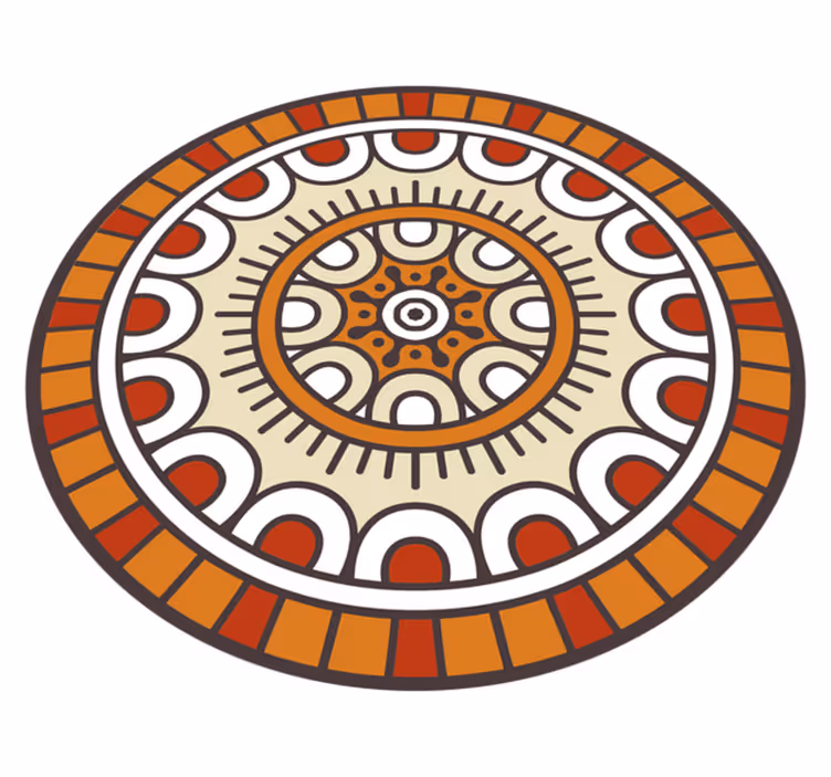 Kruhový vzorovaný motiv Mandala vinylový koberec - TenStickers