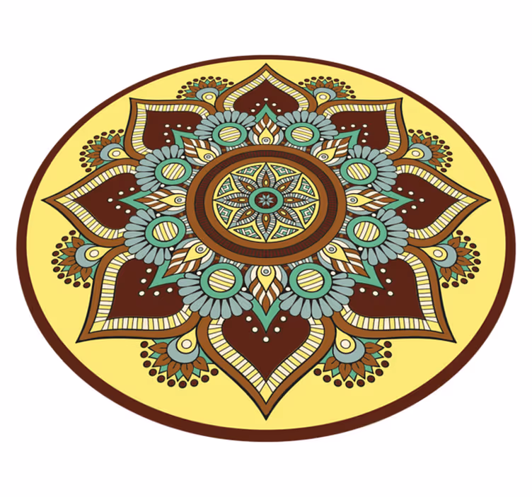 Barevný zdobený vzor Mandala vinylový koberec - TenStickers