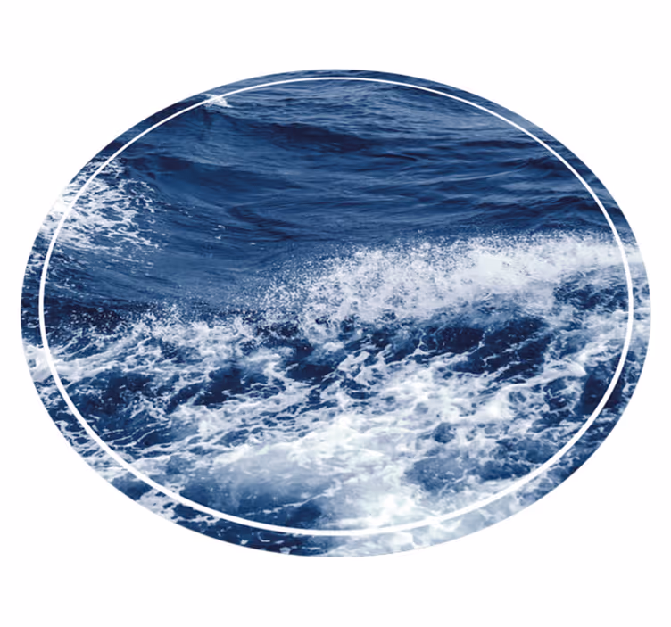 Pohyb oceánských vln Kulatý vinylový koberec - TenStickers
