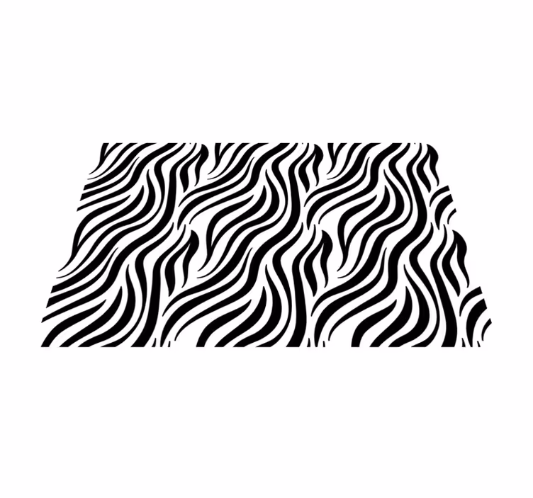 černé a bílé zebra pruhy koberec - TenStickers