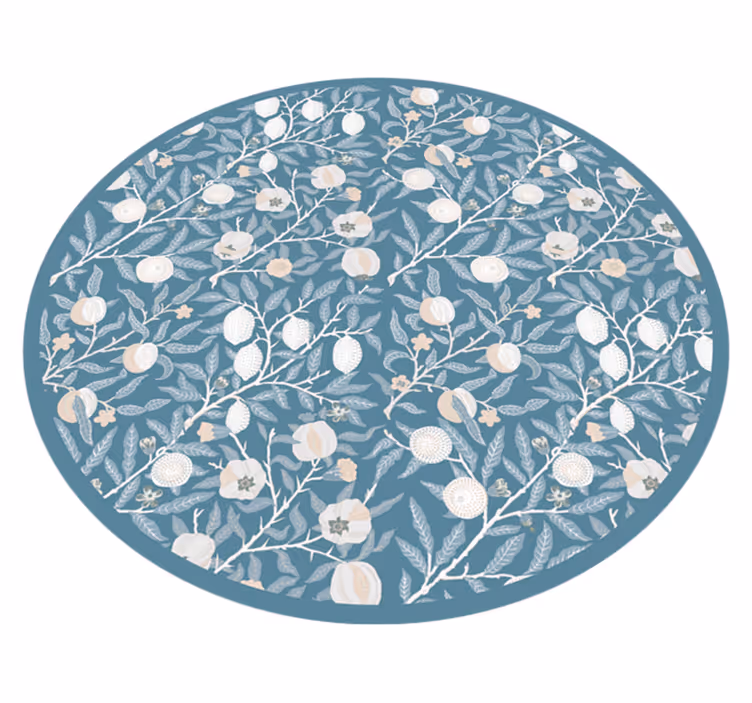 Kulatý vinylový koberec s květinovým vzorem - TenStickers