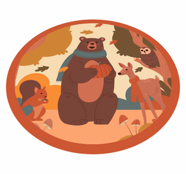 Přátelé lesních zvířat Vinylový koberec do školky - TenStickers