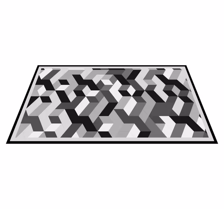 šedý 3d vzor Geometrický vinylový koberec - TenStickers