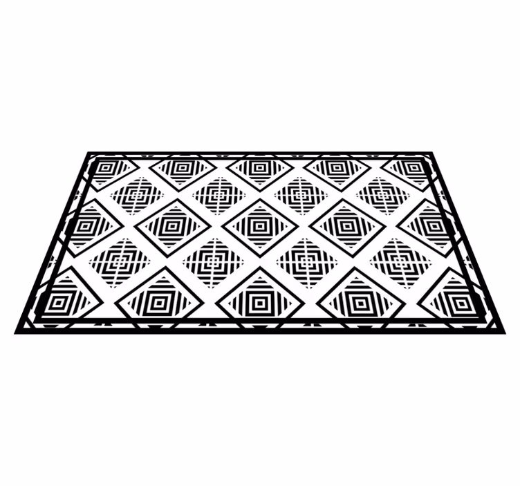 Monochromatické motivy Geometrický vinylový koberec - TenStickers