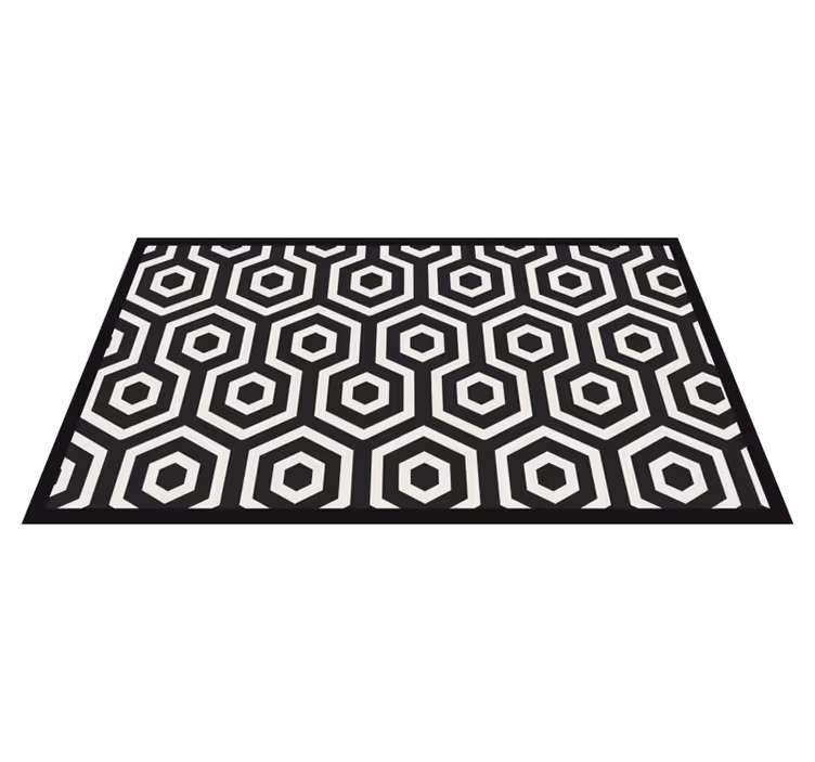 Diagonální černé geometrické obrazce dlaždice koberec - TenStickers