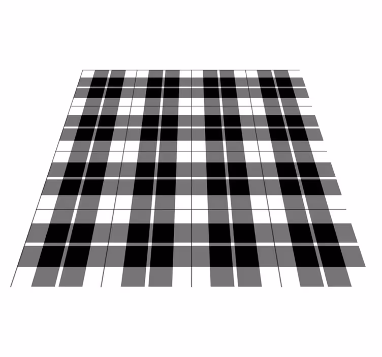černobílý šek Geometrický vinylový koberec - TenStickers