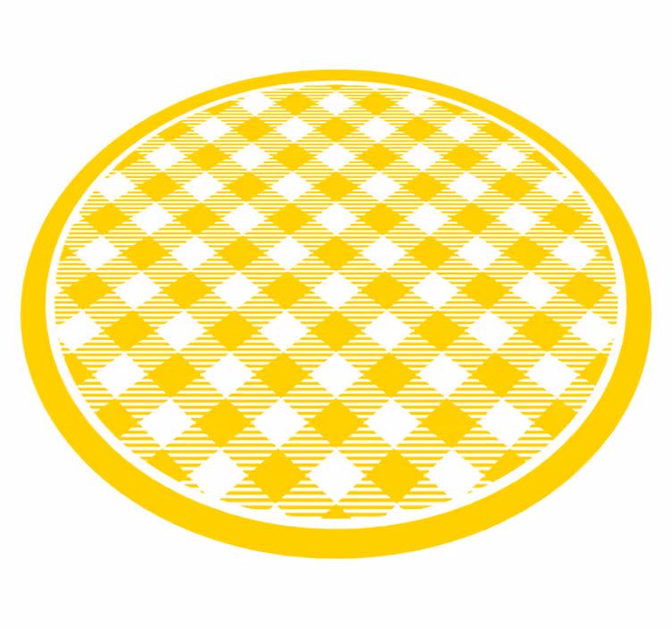 žlutý diamantový znak Kulatý vinylový koberec - TenStickers