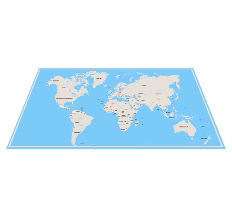 Globální jednoduchý design Vinylový koberec z celého světa - TenStickers