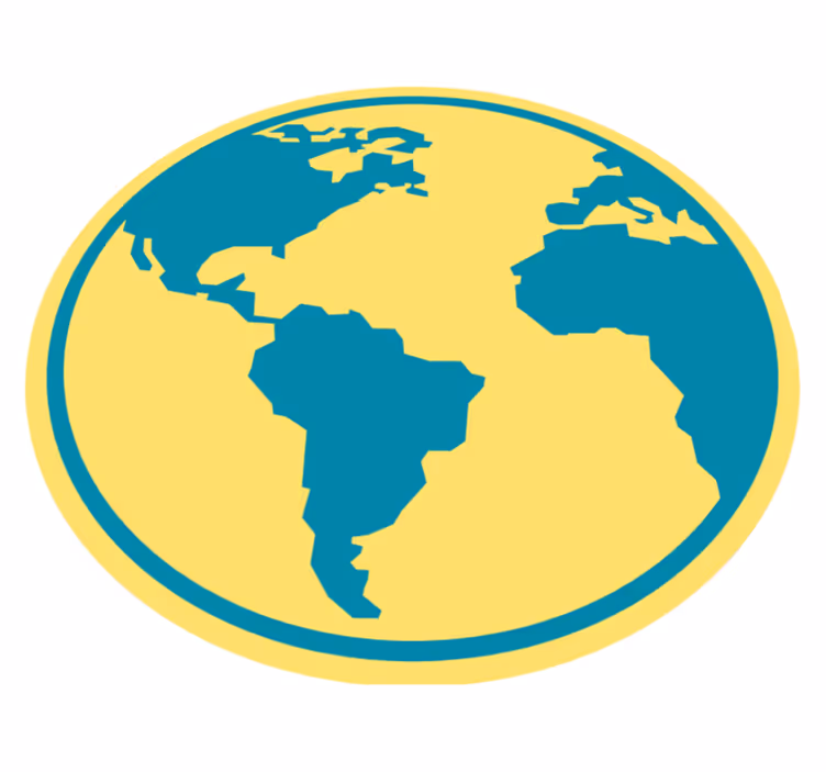 Geografická mapa světa Kulatý vinylový koberec - TenStickers