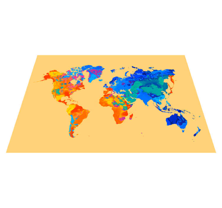Vinylový koberec z celého světa jasná mapa světa - TenStickers