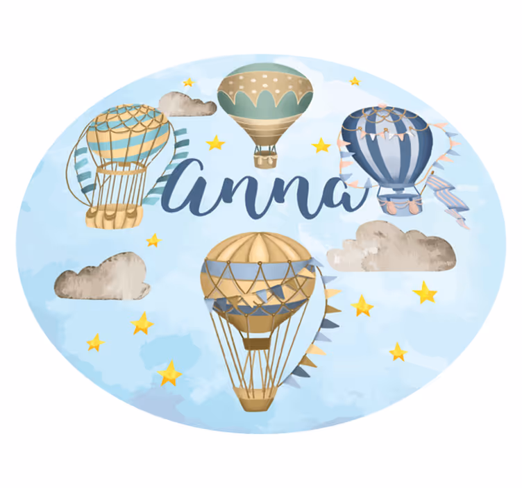 Modré balónky s hvězdami přizpůsobenou podložkou - TenStickers