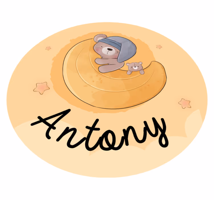 Ospalý medvěd se jménem Vinylový koberec se jmény - TenStickers