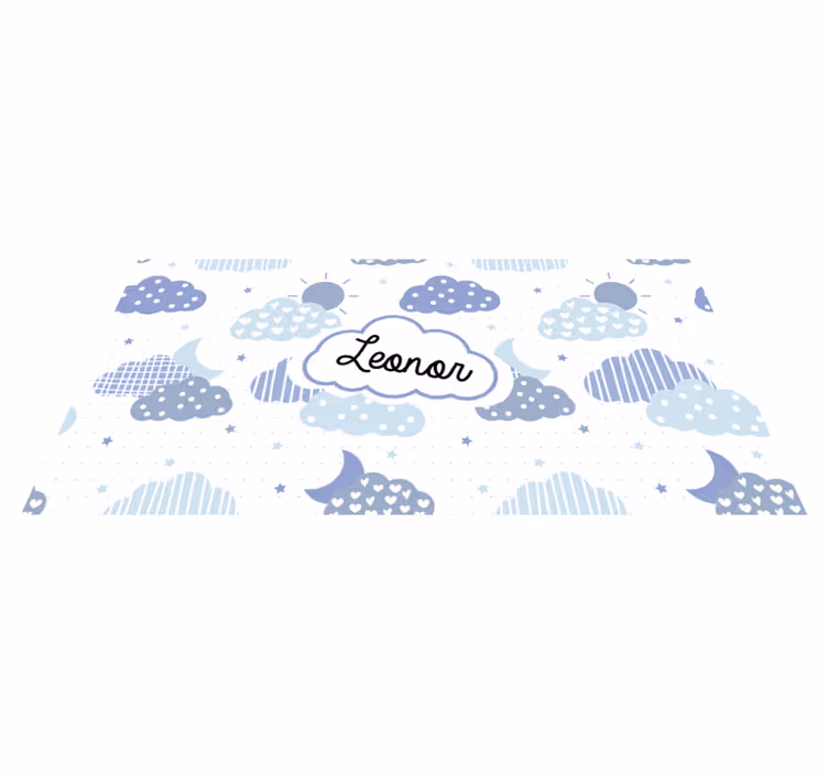 Oblačný vzor Vinylový koberec se jmény - TenStickers