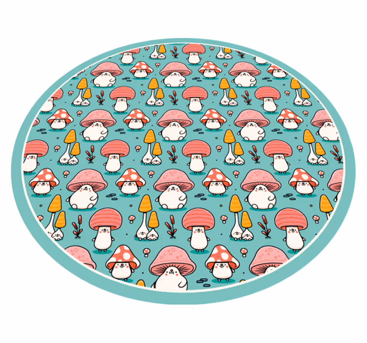 Rozkošné figurky hub Přírodní vinylový koberec - TenStickers