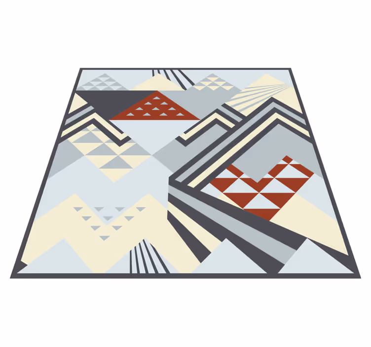 šedé moderní tvary Geometrický vinylový koberec - TenStickers