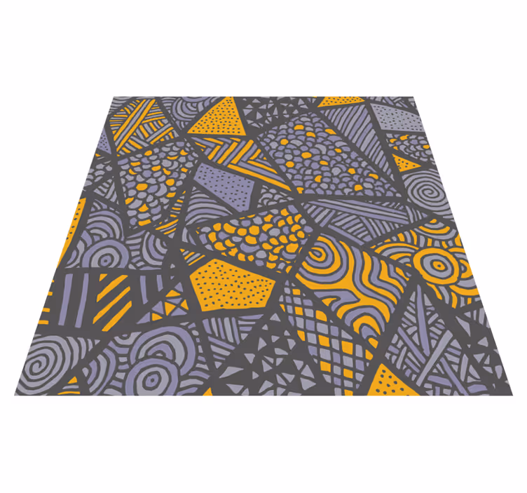 Dynamické šedé tvary Geometrický vinylový koberec - TenStickers