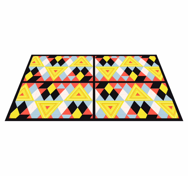 Zářivé trojúhelníky Geometrický vinylový koberec - TenStickers