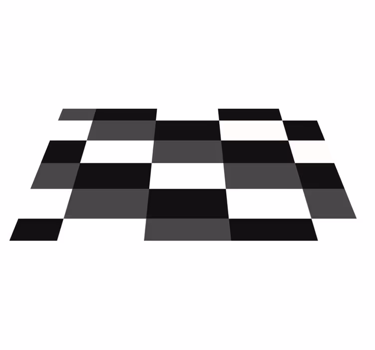 černá a bílá dáma Geometrický vinylový koberec - TenStickers