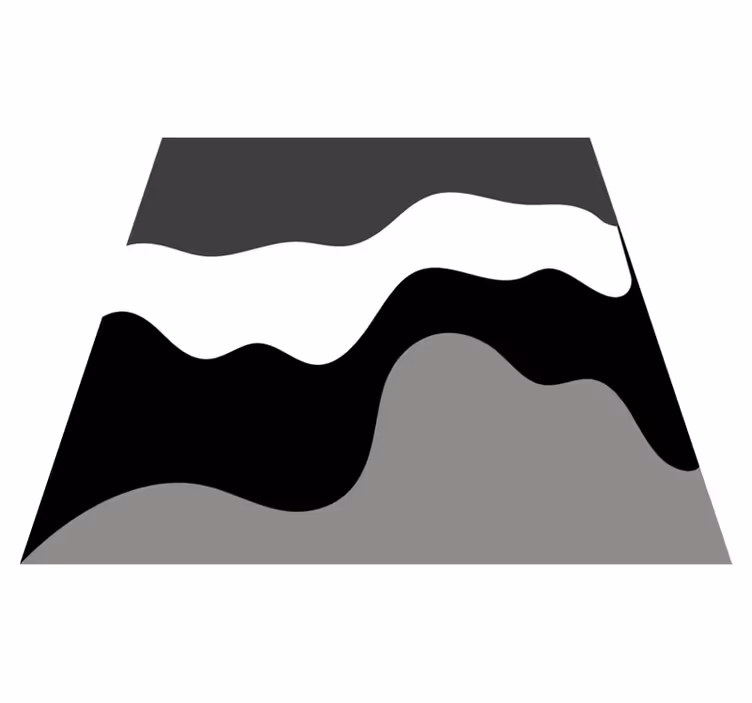 Vlnité kontrastní vzory Minimalistický vinylový koberec - TenStickers