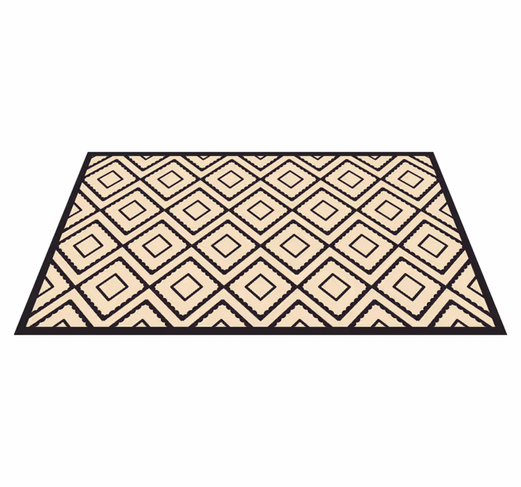 šedý a béžový kosočtverec vzor geometrický koberec - TenStickers