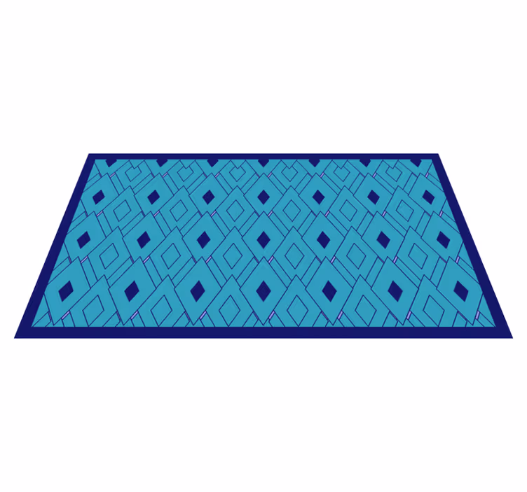 Modré diamantové prvky Geometrický vinylový koberec - TenStickers