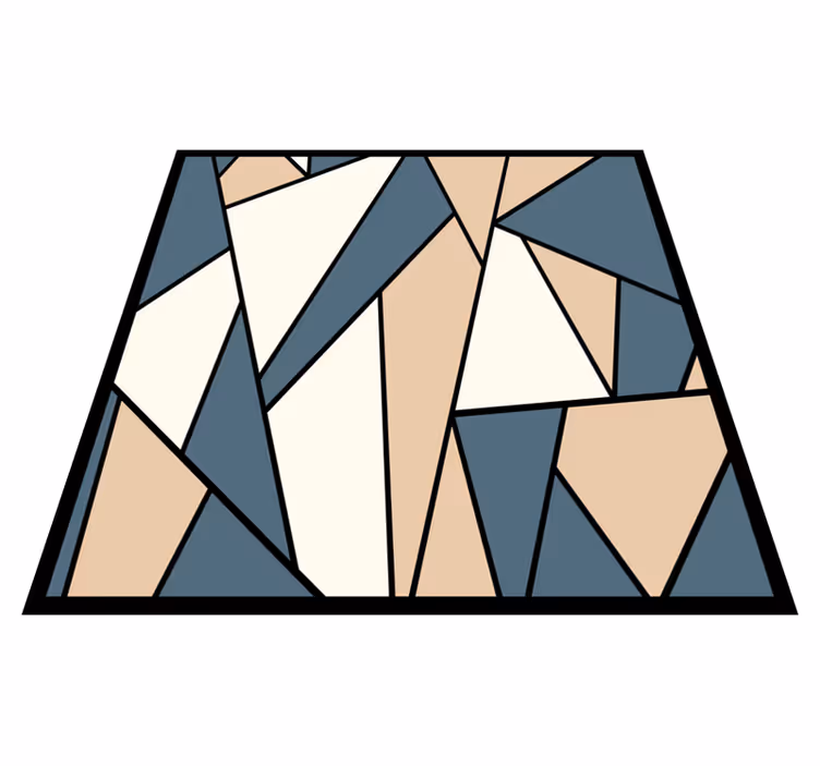 Severský modrý a šedý trojúhelník geometrický koberec - TenStickers
