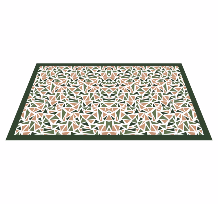 Zelené a hnědé severské trojúhelníky geometrický koberec - TenStickers