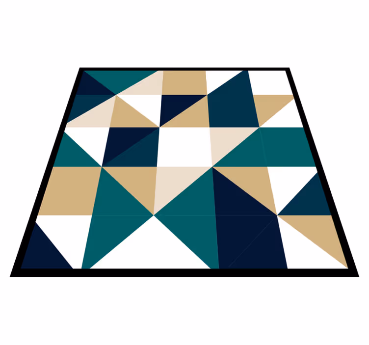 Trojúhelníkové barevné bloky Geometrický vinylový koberec - TenStickers