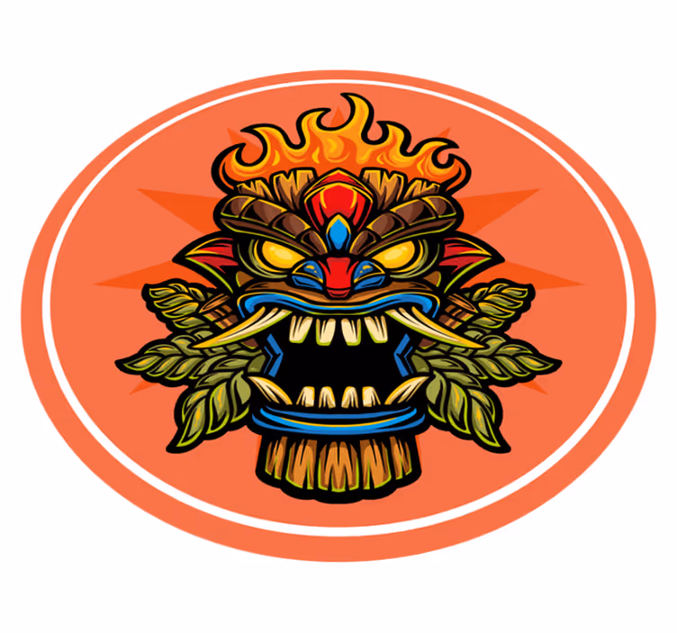 Tiki maska Vinylový koberec pro teenagery - TenStickers