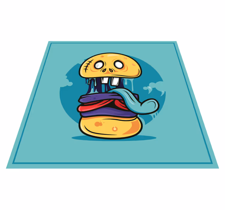 Zombie burger kreslený moderní koberec - TenStickers
