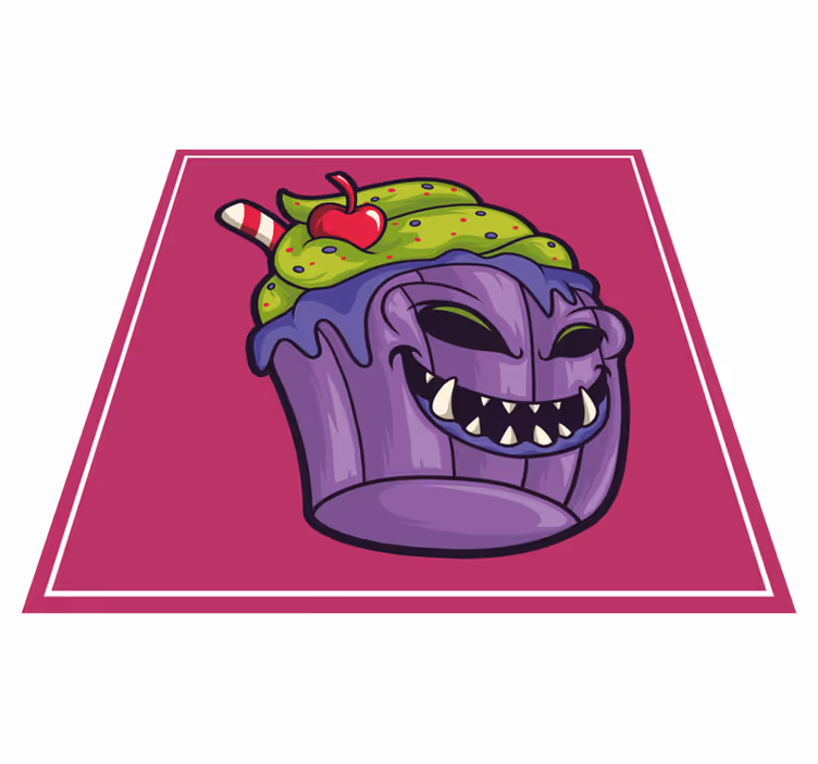 Zombie cupcake kreslený moderní koberec - TenStickers