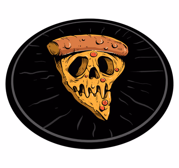 Plátky pizzy s lebkou Vinylový koberec pro teenagery - TenStickers