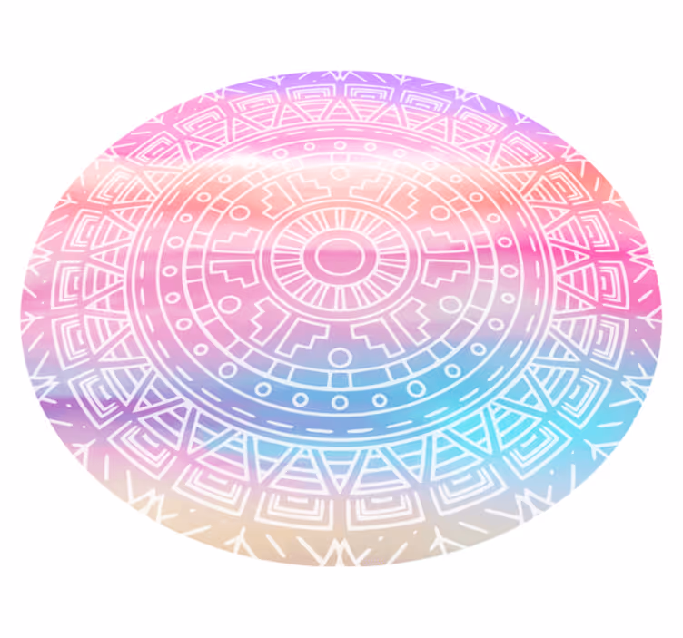 živý geometrický prvek Mandala vinylový koberec - TenStickers