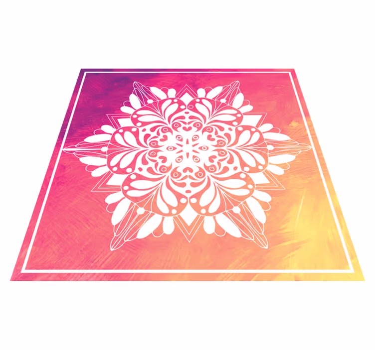 Propracované botanické aranžmá Mandala vinylový koberec - TenStickers