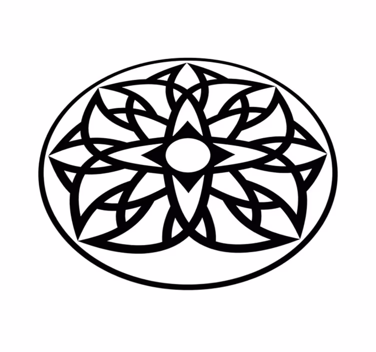 černobílý design Mandala vinylový koberec - TenStickers