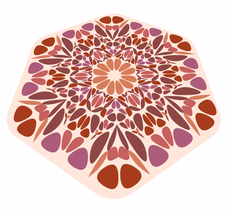 živý květinový prvek Mandala vinylový koberec - TenStickers