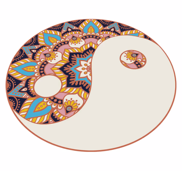 Mandala vinylový koberec s motivem yin yang - TenStickers