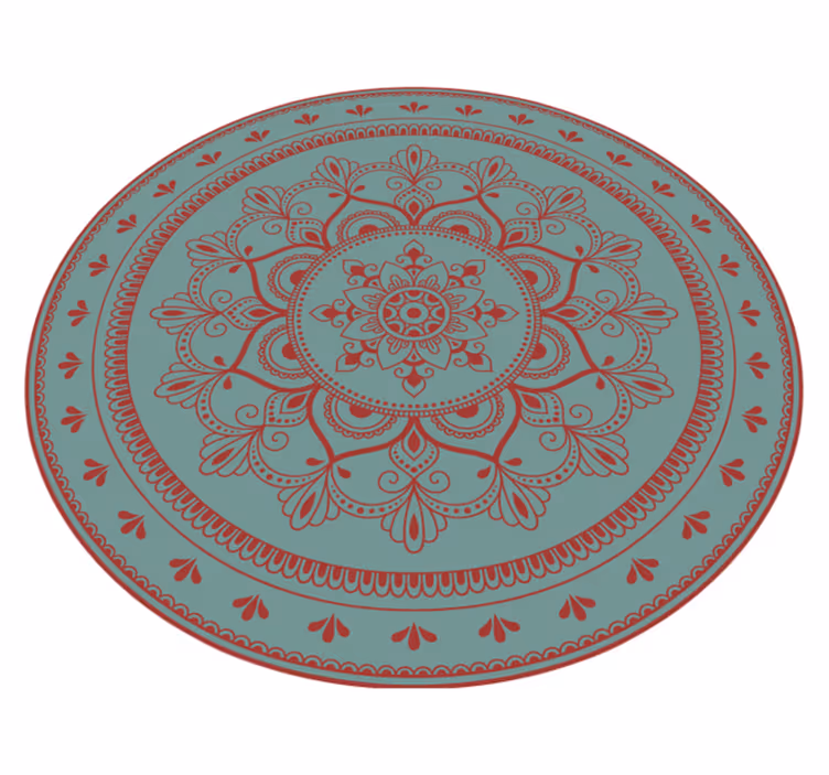 Složitá kruhová ilustrace Mandala vinylový koberec - TenStickers