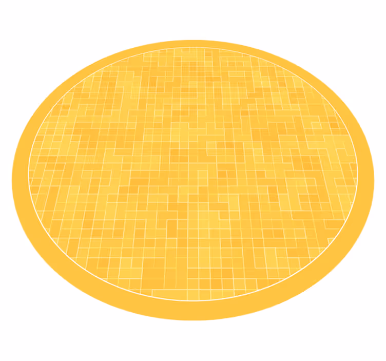 žlutý mozaikový vzor Geometrický vinylový koberec - TenStickers