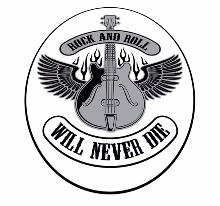 Rock and roll nikdy nezemře Vinylový koberec se jmény - TenStickers