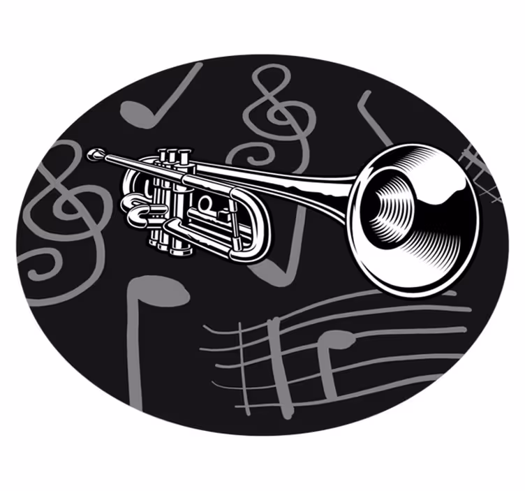 Téma hudebního nástroje Kulatý vinylový koberec - TenStickers