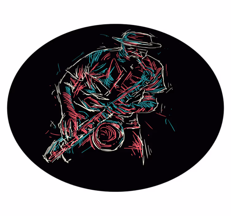 Vystoupení jazzového hudebníka Kulatý vinylový koberec - TenStickers