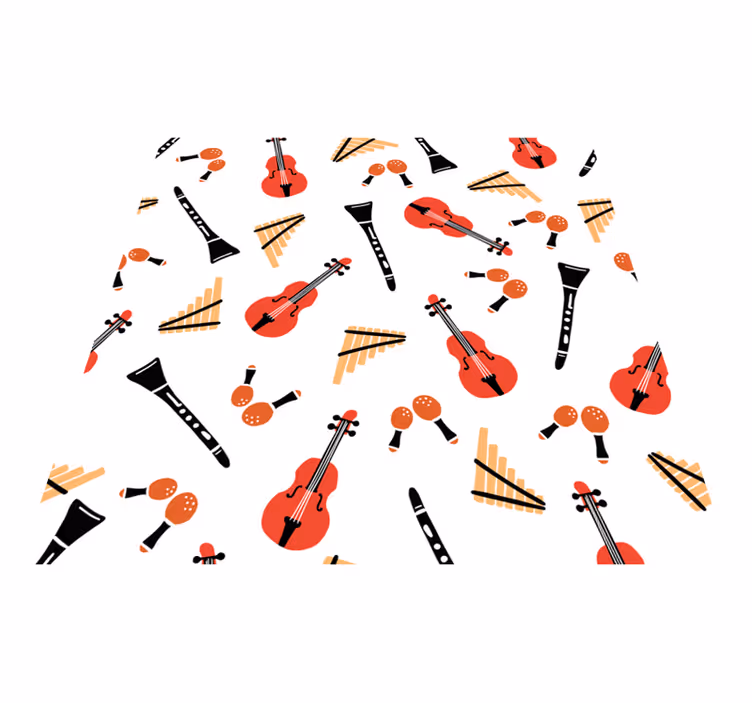 Ostatní vinylový koberec s motivy hudebních nástrojů - TenStickers