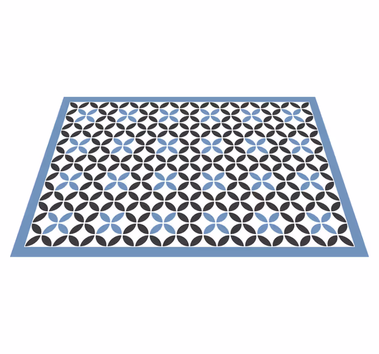 Překryvný modrý kruhový vzor Geometrický vinylový koberec - TenStickers
