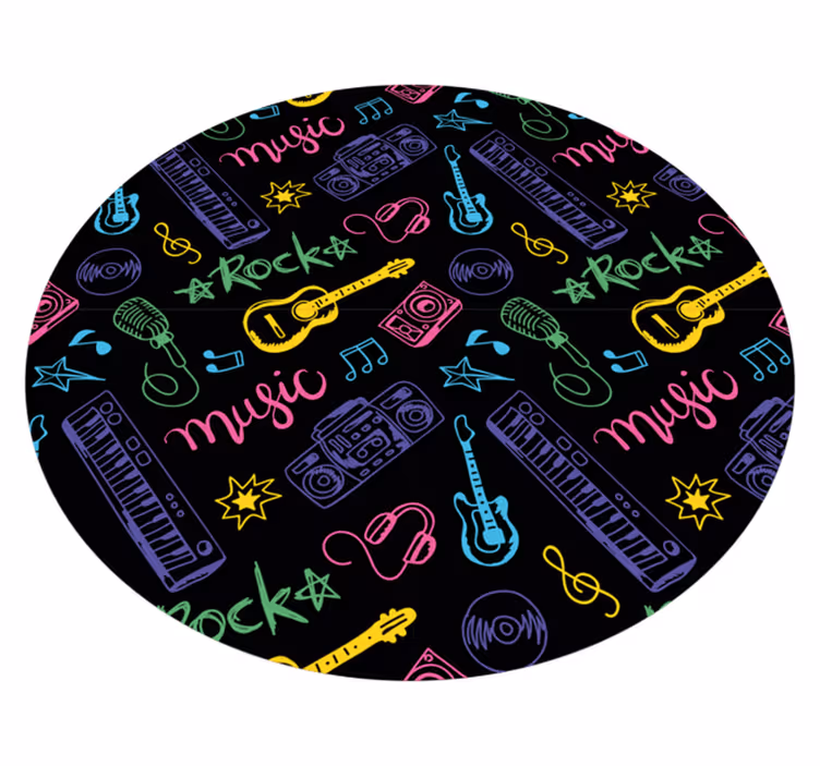 Hudební ikony vzor Vinylový koberec pro teenagery - TenStickers