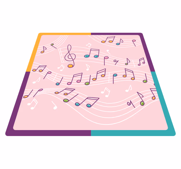 Delikátní noty hranatý vinylový koberec - TenStickers