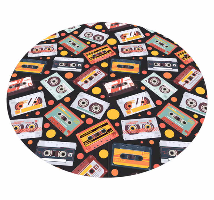Vintage vinylový koberec s motivem kazety - TenStickers