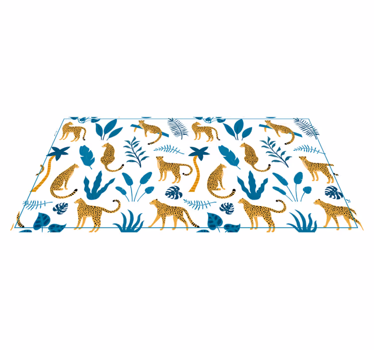 Tropický leopardí vzor Vinylový koberec do školky - TenStickers